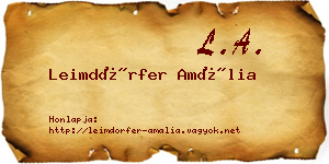 Leimdörfer Amália névjegykártya