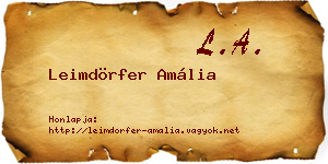 Leimdörfer Amália névjegykártya